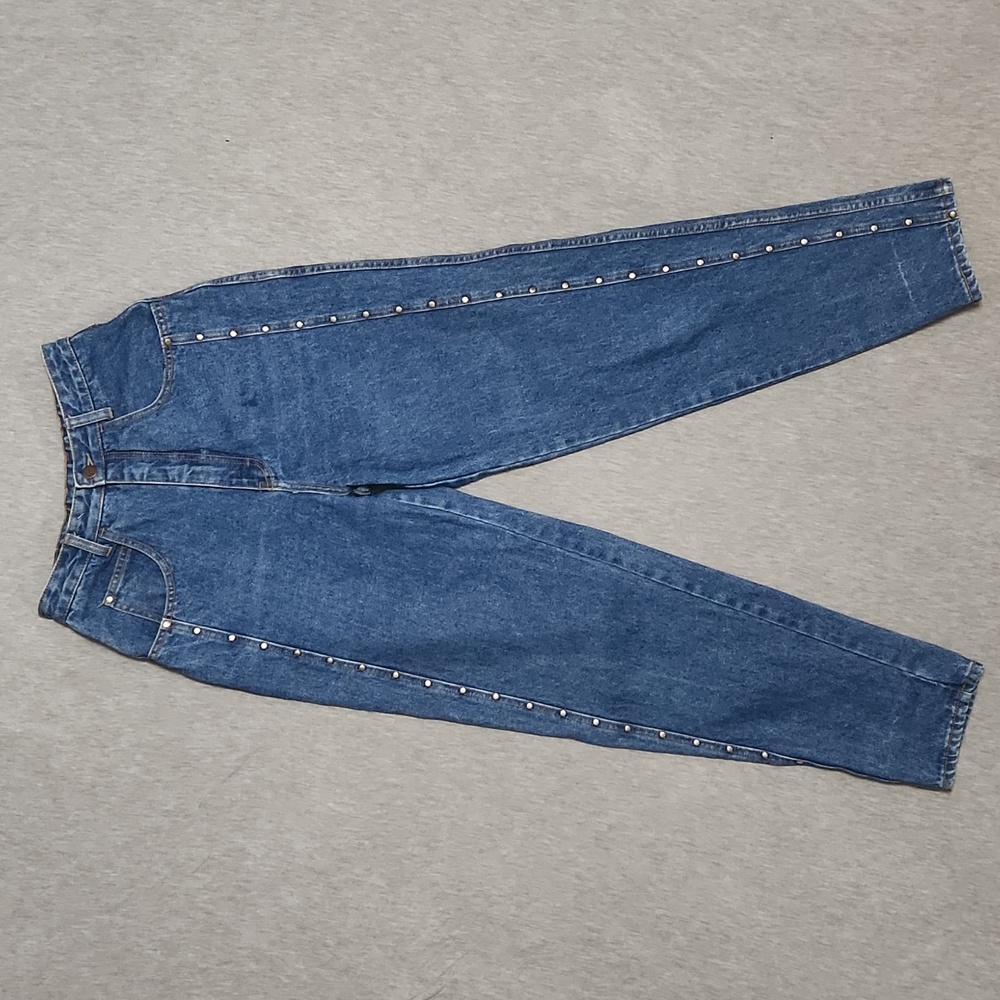 RARE!! Vintage Sync High Waisted Tapered Leg Riveted Western "Mom" Jeans